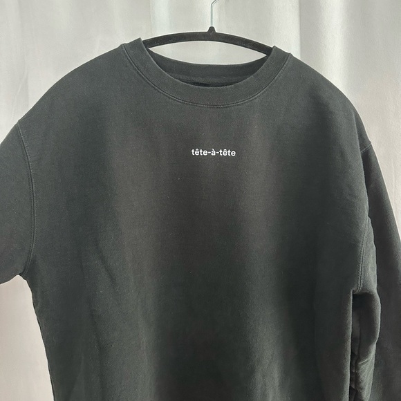 Project Tete A Tete Black Crewneck Sweatshirt Womens Size Medium - Picture 2 of 5